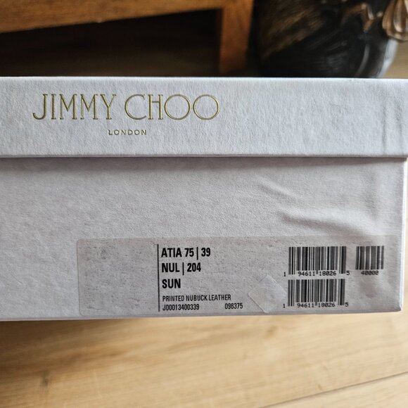 JIMMY CHOO Yellow Leather Cork Wedge Sandal [In Box] - Picture 10 of 11